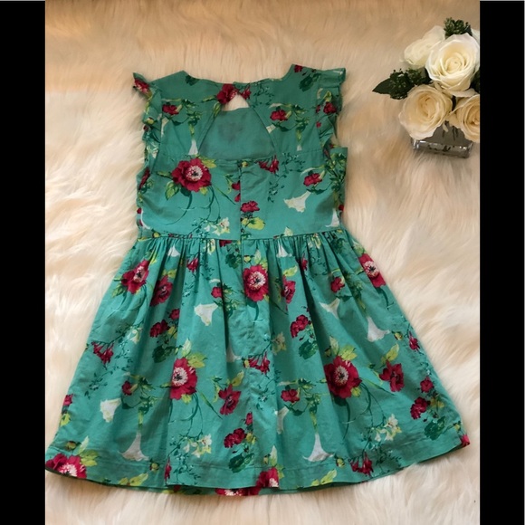 Gap girls dress size 7/8 Spring green floral print - Picture 2 of 7